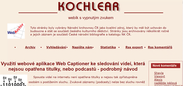 kochlear prepis mluveneho slova